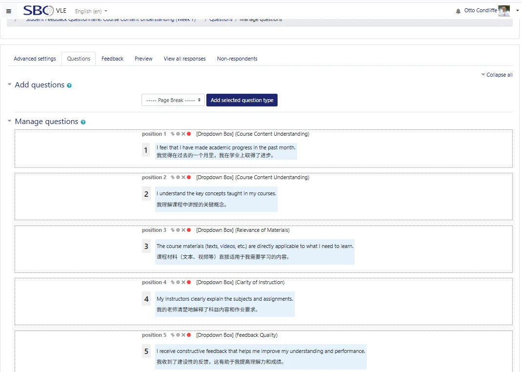 Survey Report Setup